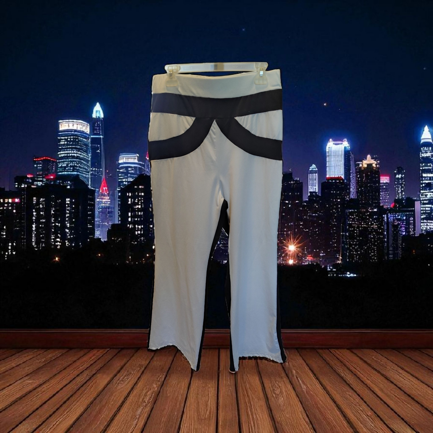 Black and white flair leg dress pants  size 1x