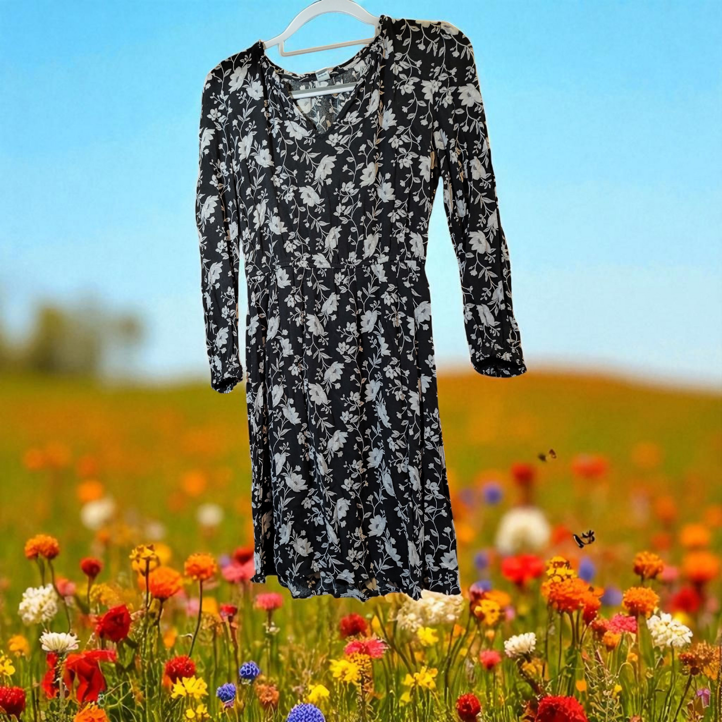 black and white sheer sun dress woman's small