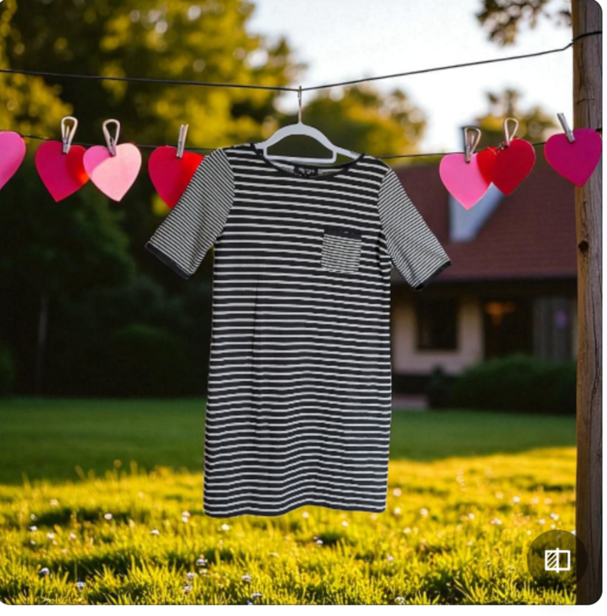 black and white  thick stripped dress size 8