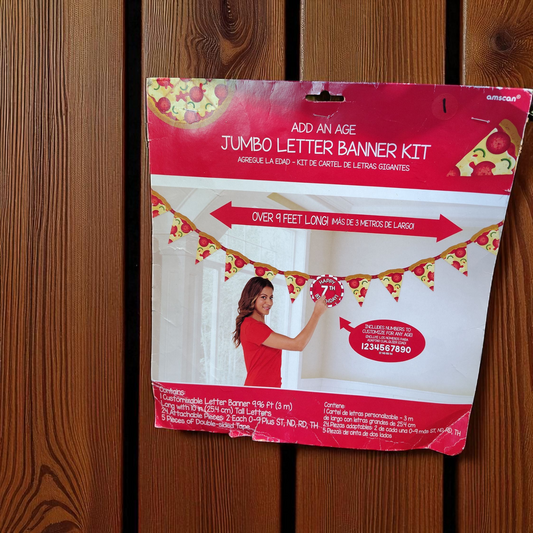 pizza 7th birthday banner