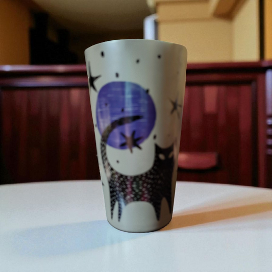 Black cat ceramic starbucks tumble   no lid