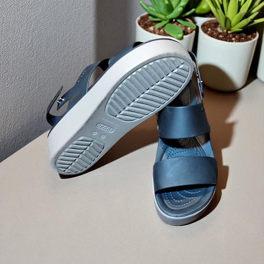 black and tan crocs sandals  size woman's 9