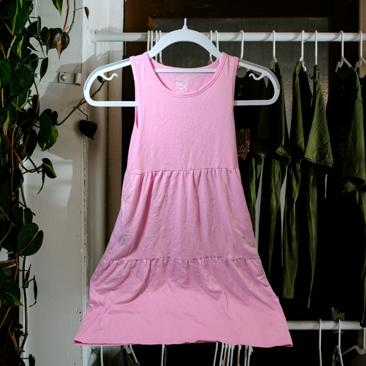 Pink youth sun dress with pockets