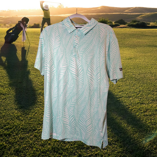 Green and White Leaf Print Shirt