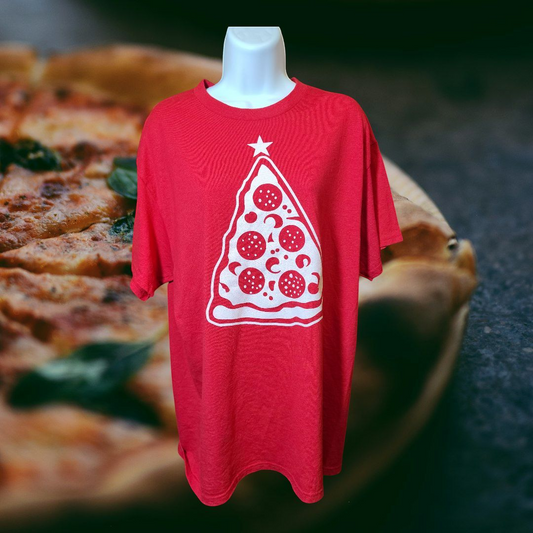 Red Pizza Christmas tree t-shirt