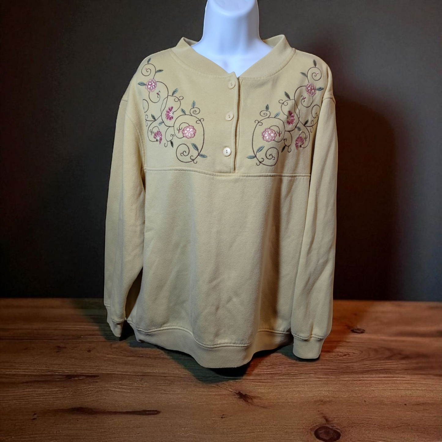 Yellow embroidered Sweater