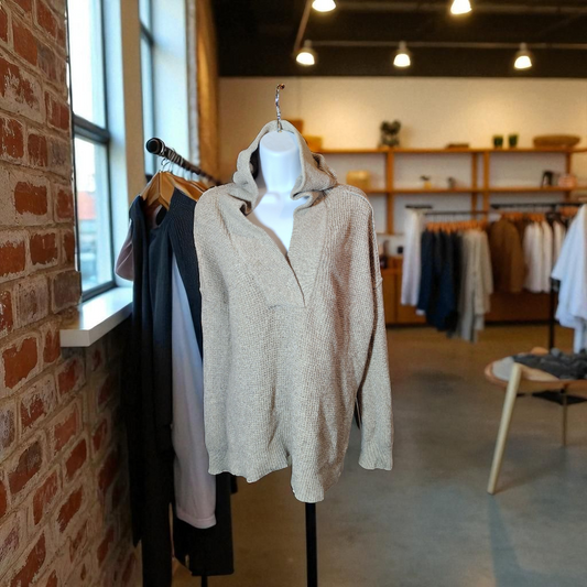 tan hooded sweater