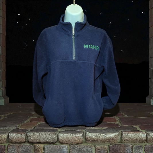 Dark blue MQHR embroidered pull over  zip neck  youth LG
