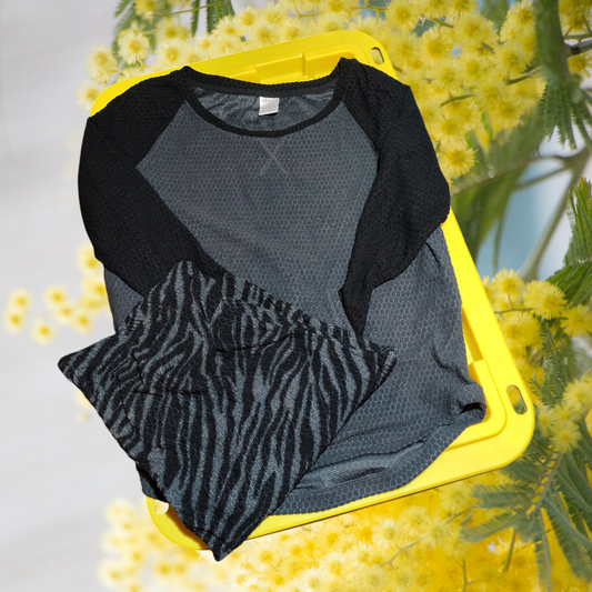 black and grey 2 pcs sleep set