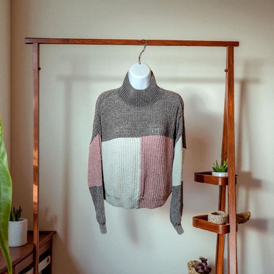 Knitted 1/2 Sweater Multi Color Size L 'Almost Famous'