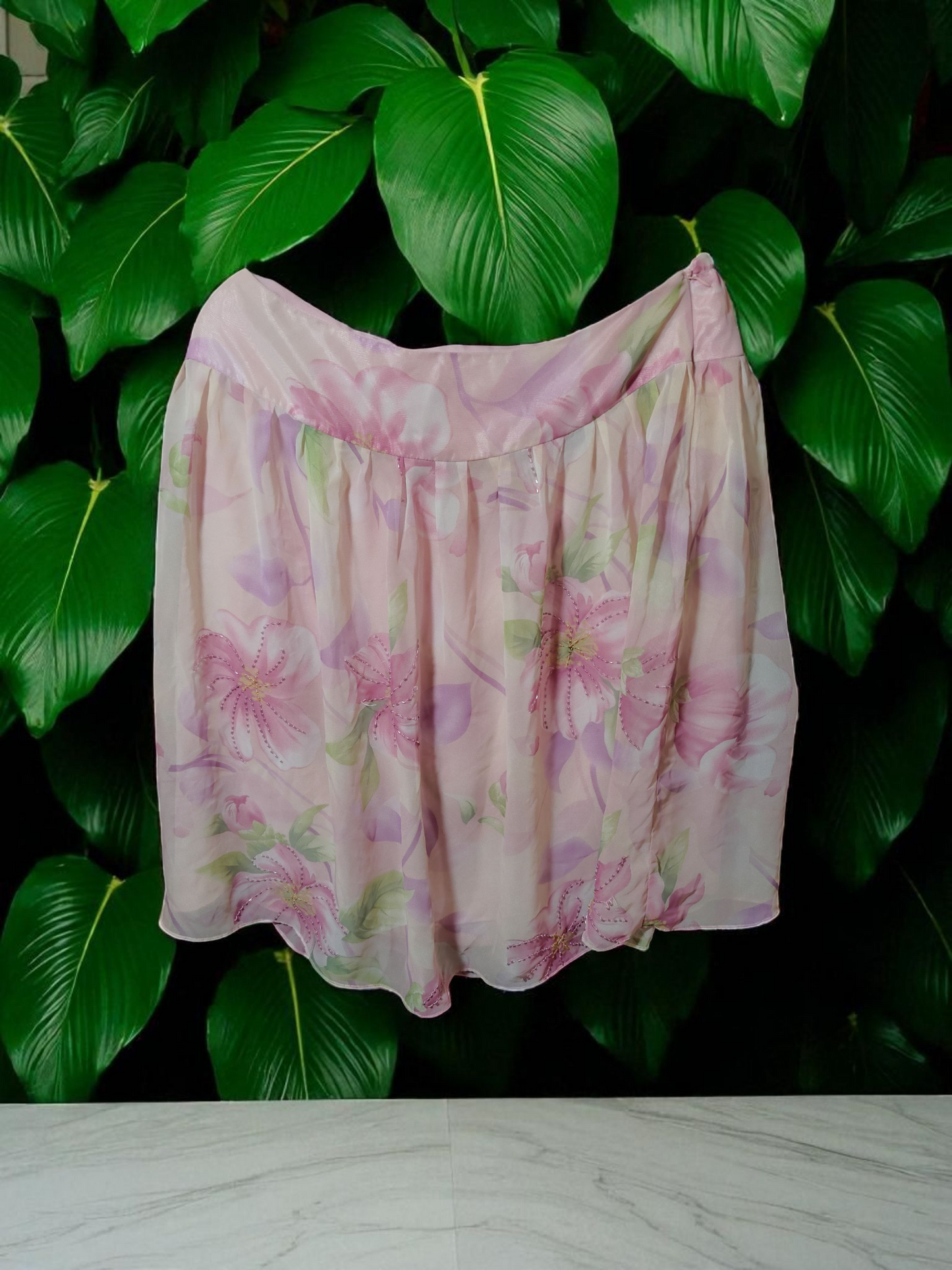 Pink floral skirt. Size 14 woman's