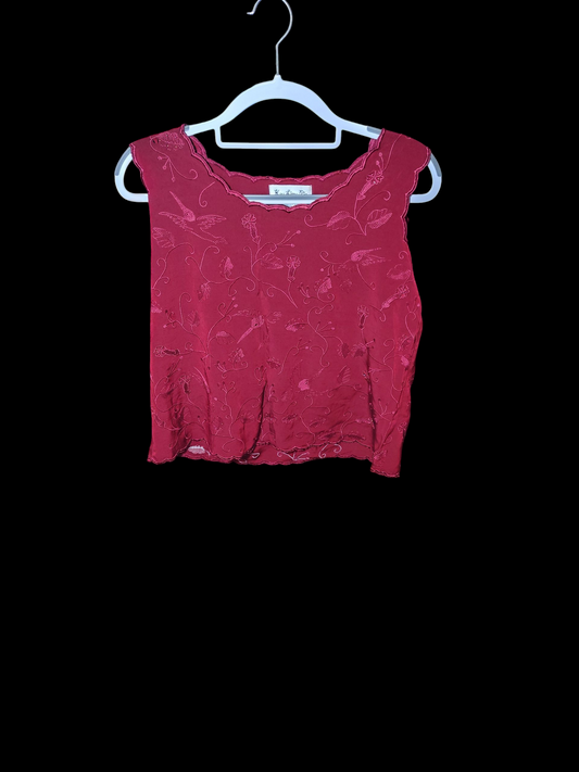 Marplot embroidered tank top size LG Damaged but wearable with jacket