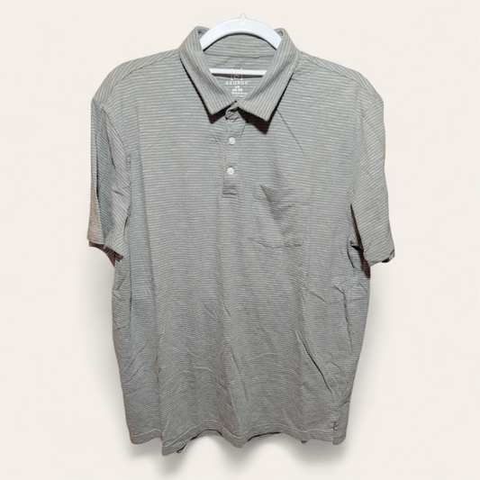 Grey Striped Men's Collard Shirt Size LG 42/44