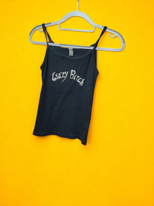 Black Crazy B Spaghetti strap tank woman's LG