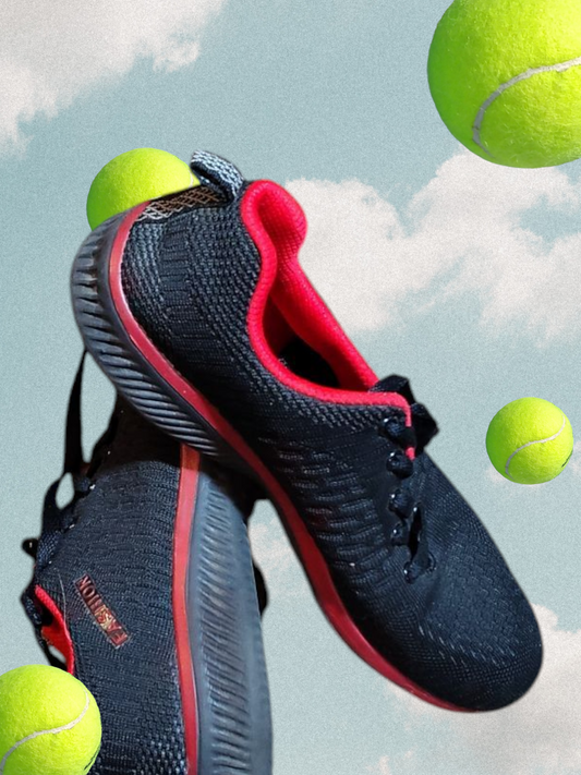 Black and red Fashion shoes woman's Size 9