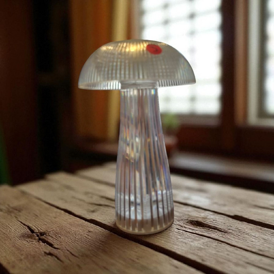 Clear mushroom battery operated lamp