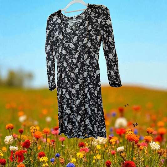 black and white sheer sun dress woman's small