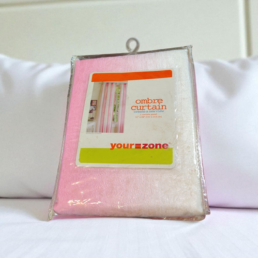 pink white hombre curtain set of 2