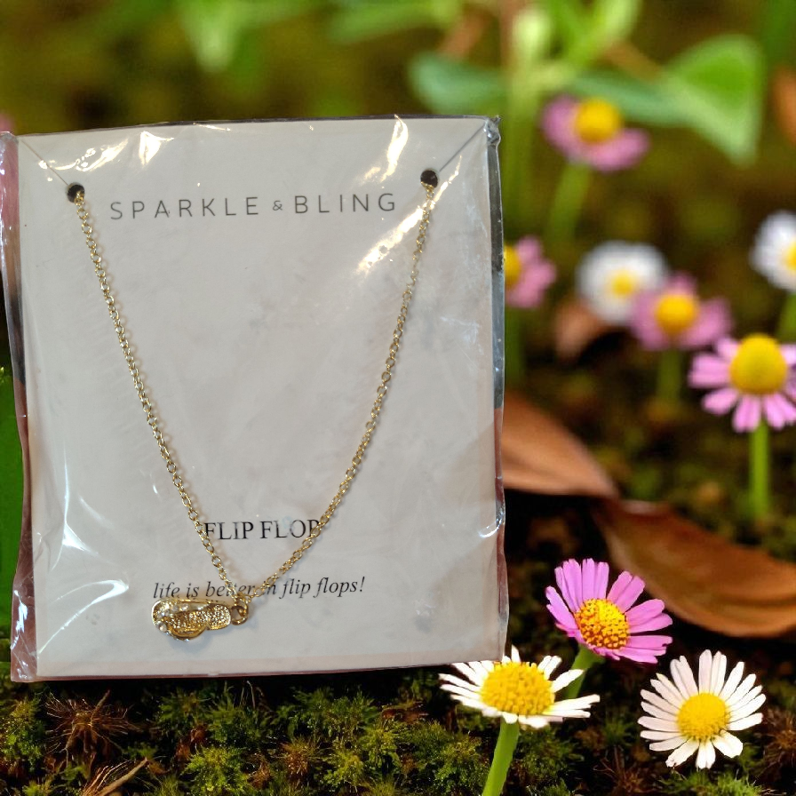 gold flip flop necklace