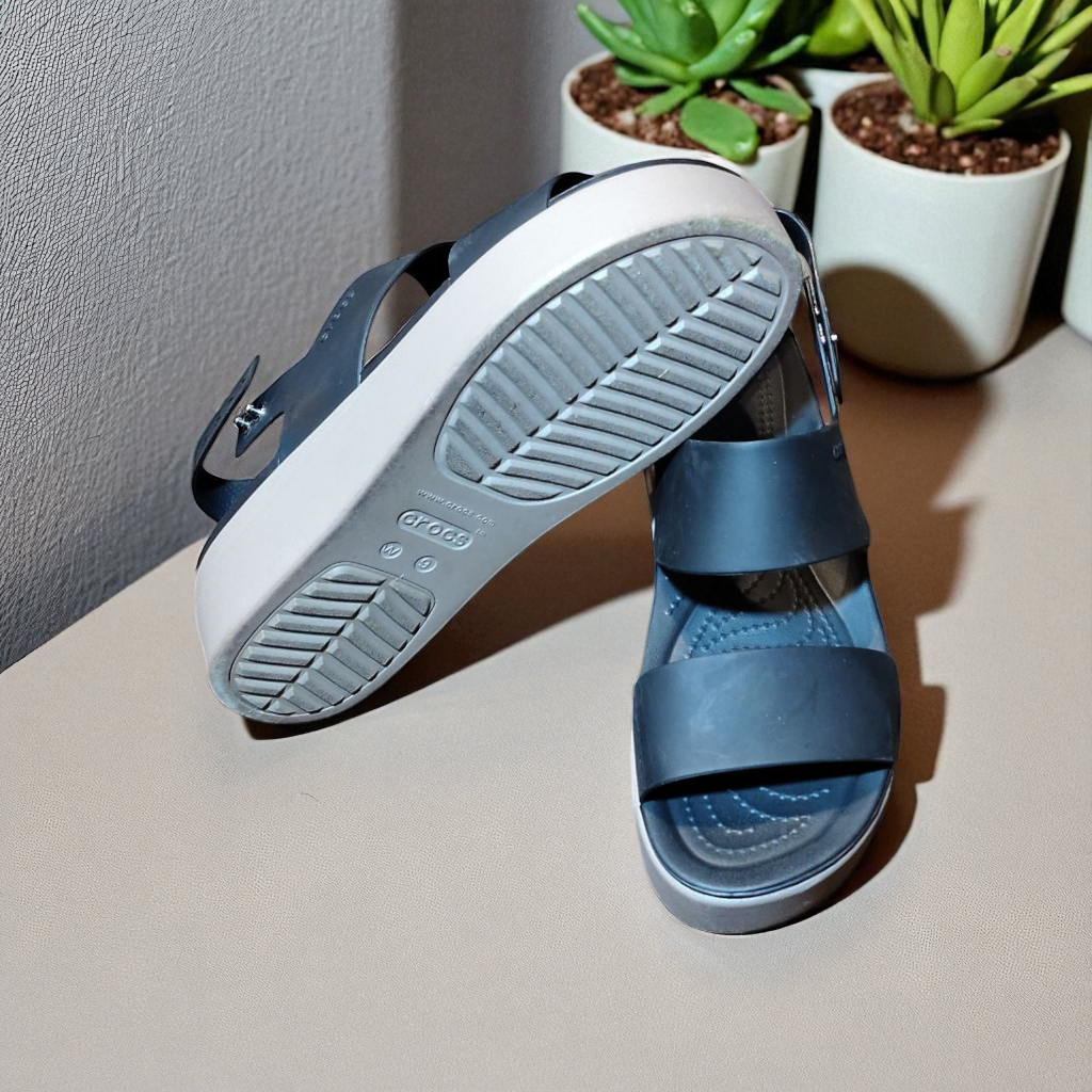 black and tan crocs sandals  size woman's 9