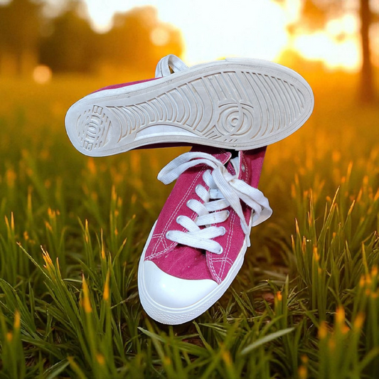 red and white flat shoes   size 9