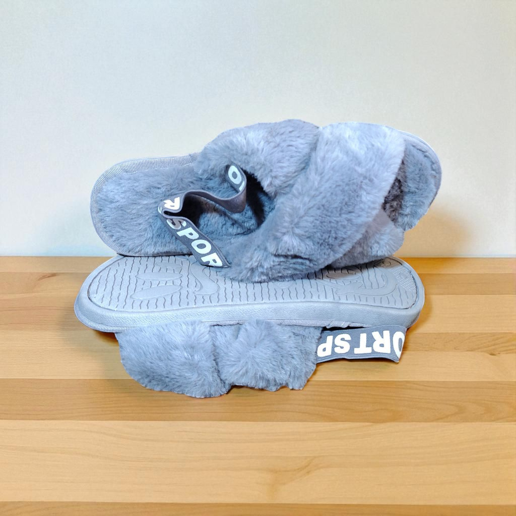 grey generic house slippers