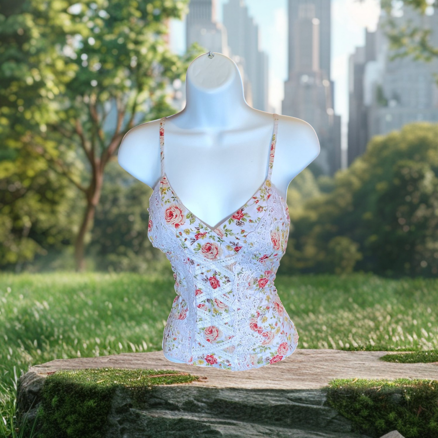 floral print dress tank woman's size med