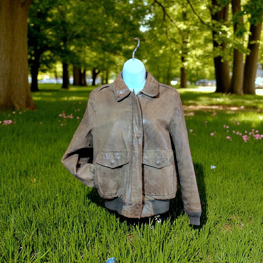 Brown Leather Flight jacket Men's