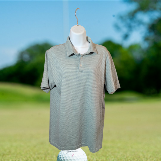 green with blue pin stripe 3 button shirt with pocket