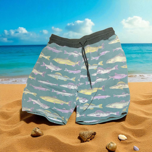green fish print shorts  CH/SM