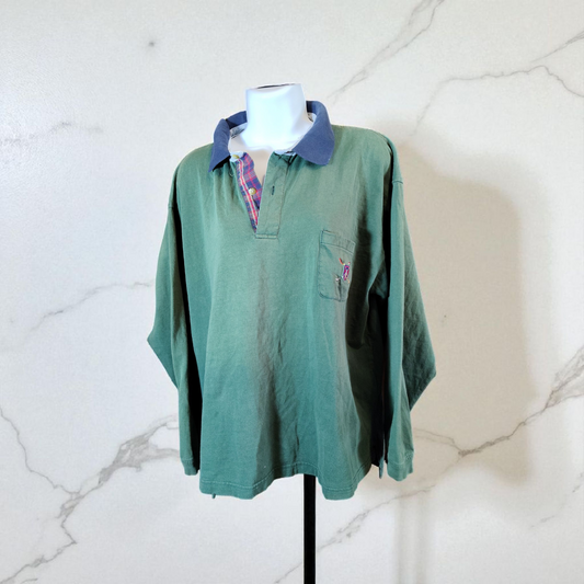 Bugle Boy M green/blue shirt