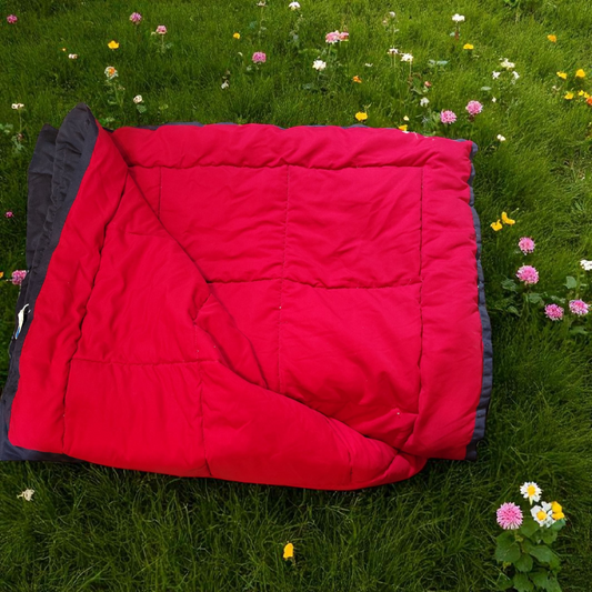 Red and blue warm blanket med sized